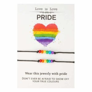 Pride Armband 2-Pack Matchande Pärlarmband med Kort