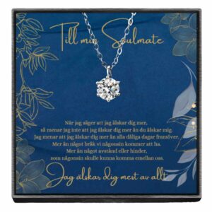 Till Min Soulmate Gåvohalsband Med Kort och Låda Diamant
