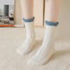 Lurviga raggsockor - plysch varm fleece rosa