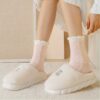 Lurviga raggsockor - plysch varm fleece rosa
