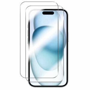 2-Pack iPhone 15 Plus Heltäckande Skärmskydd HD Härdat Glas