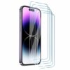 5-Pack iPhone 15 Pro Max Heltäckande Härdat Glas Skärmskydd HD