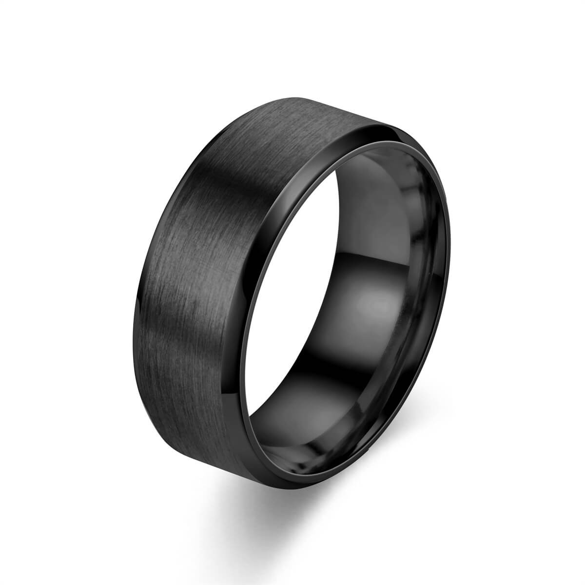 Borstad Ring Rostfritt Stål 8mm Svart - 10