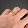 Borstad ring rostfritt stål 8mm guld