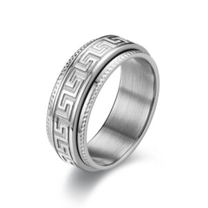 Elegant Mönstrad Ring Silver