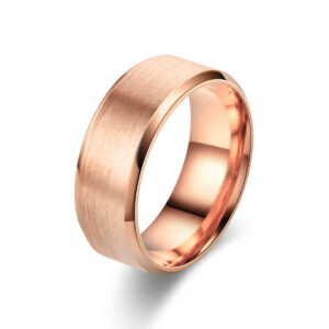 Borstad Ring Rostfritt Stål 8mm Roséguld