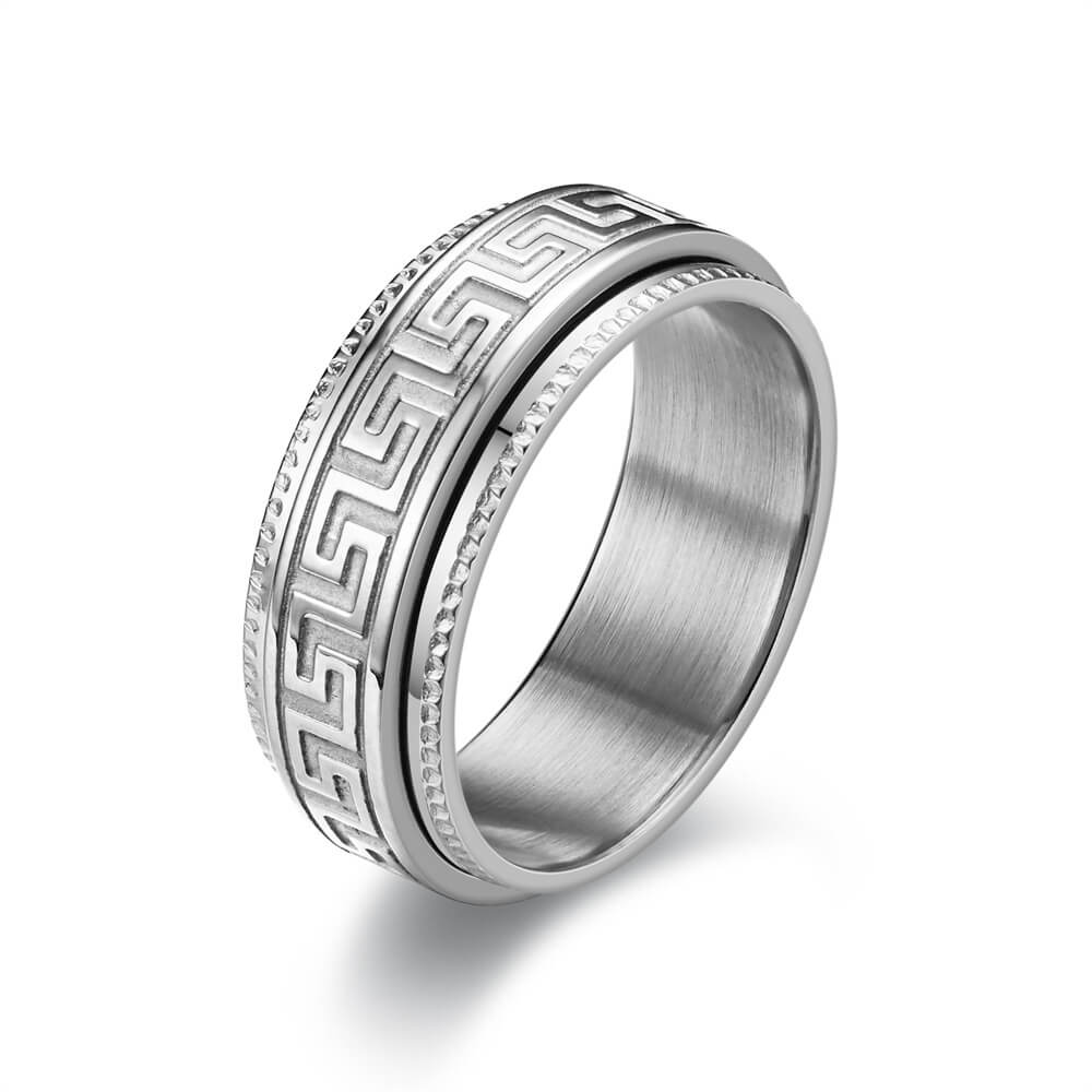 Elegant Mönstrad Ring Silver - 10