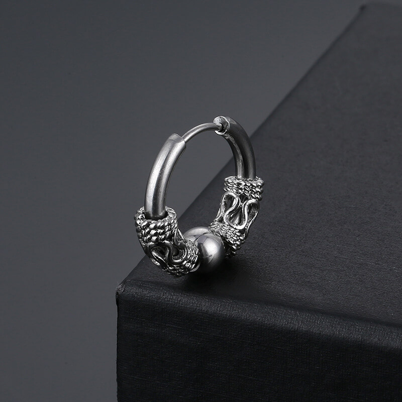 Örhänge ring piercing med kula silver - bild 2