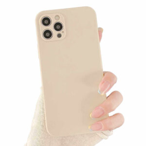 iPhone 12 Pro Max Mobilskal med Linsskydd TPU Beige
