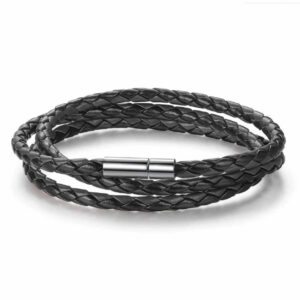 Handgjort Läderarmband Bohem Svart