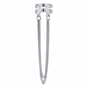 Ear Cuff Öron Piercing med Kedja Utan Hål Silver