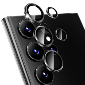 Samsung Galaxy S23 Ultra Kameraskydd Metall Härdat Glas Svart