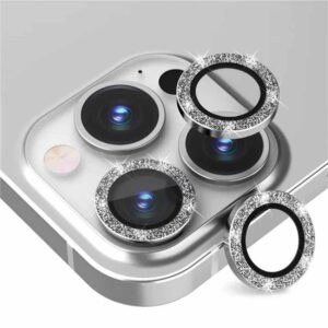 iPhone 13 Pro/13 Pro Max Kameraskydd Bling Glitter Silver