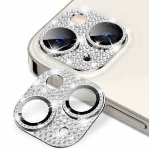 iPhone 13/13 Mini Kameraskydd Härdat Glas Diamant Silver