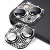 iPhone 13/13 Mini Kameraskydd Härdat Glas Bling Svart