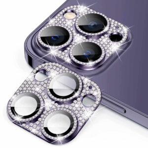 iPhone 14 Pro/14 Pro Max Kameraskydd Härdat Glas Diamant Lila