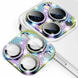 iPhone 15 Pro/15 Pro Max Kameraskydd Härdat Glas Diamant Regnbåge