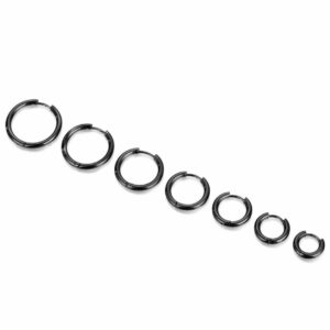 Örhänge Piercing Ring Svart 8mm
