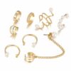 Öron Piercing Set Dam - Pärlor Guld