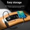 Usb-c spiralkabel med power delivery pd 66w 1,5m svart