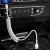 Usb a till usb-c spiralkabel 5a snabbladdning 1,5m vit