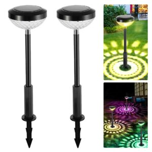 2-Pack RGB Solcellslampor med Markspjut