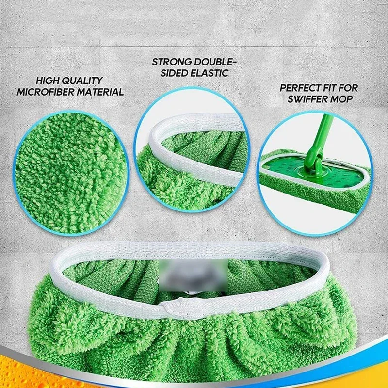 2-pack återanvändningsbar swiffer mikrofiberduk grön 25x11,5cm