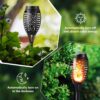 2-pack solcell fackla med flammor - trädgårdslampa med markspjut