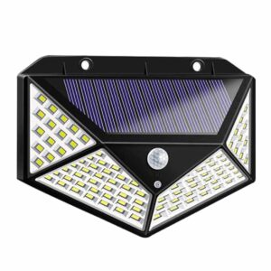 Solcellslampa med Rörelsesensor - Solcell Vägglampa Rörelsevakt Svart
