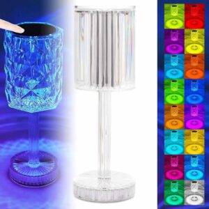 Crystal Diamond RGB LED Lampa 16 Färger Fjärrkontroll Touch Uppladdningsbar