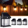 4-Pack Solcell Vägglampa med Rörelsesensor Svart