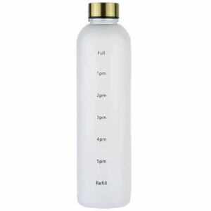 Minimalistisk Motivational Vattenflaska med Tidsmarkör 1000ml Vit