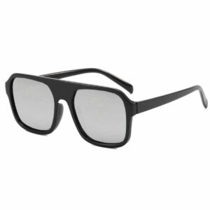 Moderna Pilot Aviator Solglasögon Svart Ram Spegelglas