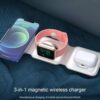 Vikbar trådlös mobilladdare 3-i-1 magsafe vit