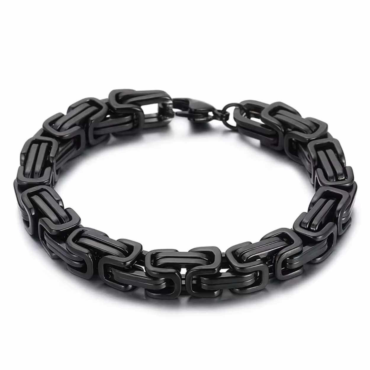 Kejsarlänk armband viking stål svart
