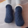 Toffelsockor - mjuka varma fodrade tofflor blå