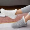 Mjuka varma sockor - fodrade tofflor grå