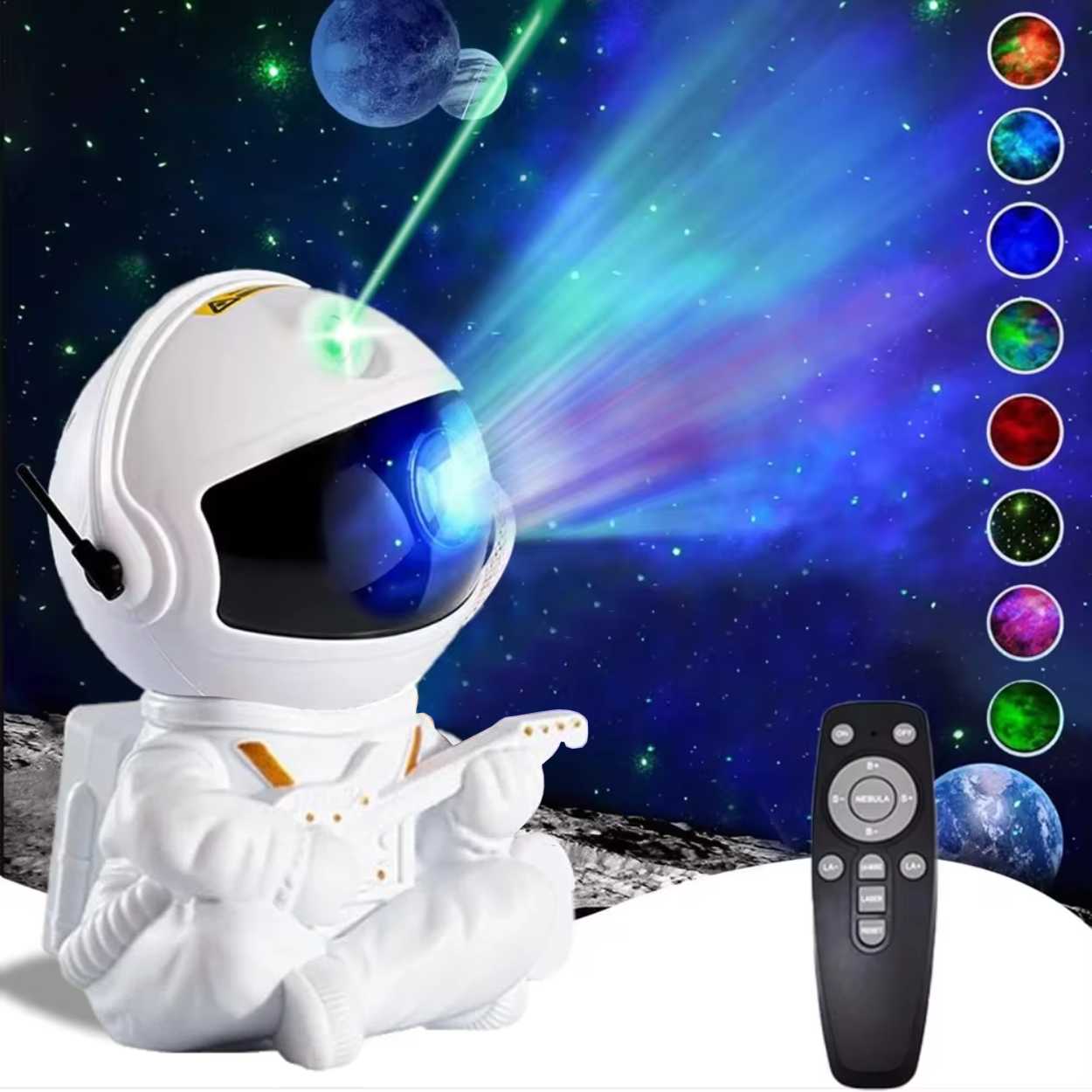Astronaut nattlampa galaxy projektor - stjärnprojektor med fjärrkontroll