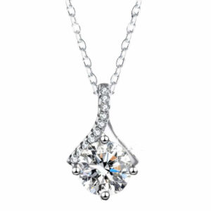 Halsband Diamant med CZ Kristall Silver