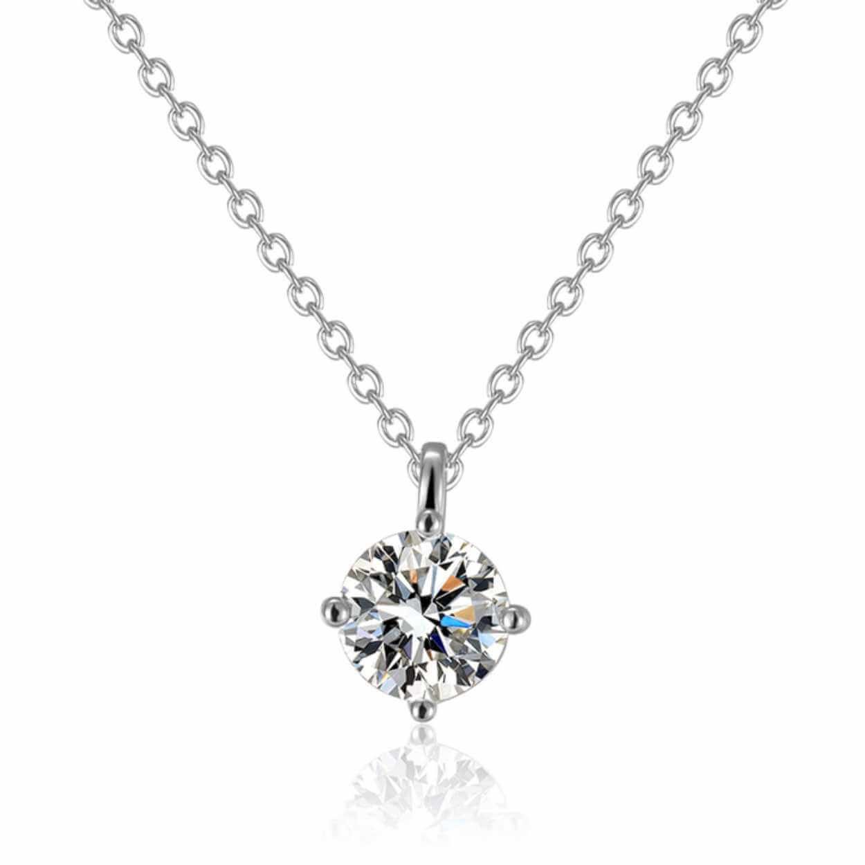 Halsband rund diamant cz kristall silver