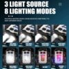 Mini led ficklampa pocket torch nyckelring usb uppladdningsbar med blåljus