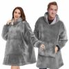 Snuggie Oversize Filt Hoodie Grå