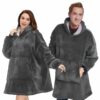 Snuggie Oversize Filt Hoodie Mörkgrå