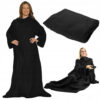 Superstor Hoodie Blanket | XXL Filtmorgonrock Svart