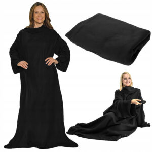 Superstor Hoodie Blanket | XXL Filtmorgonrock Svart