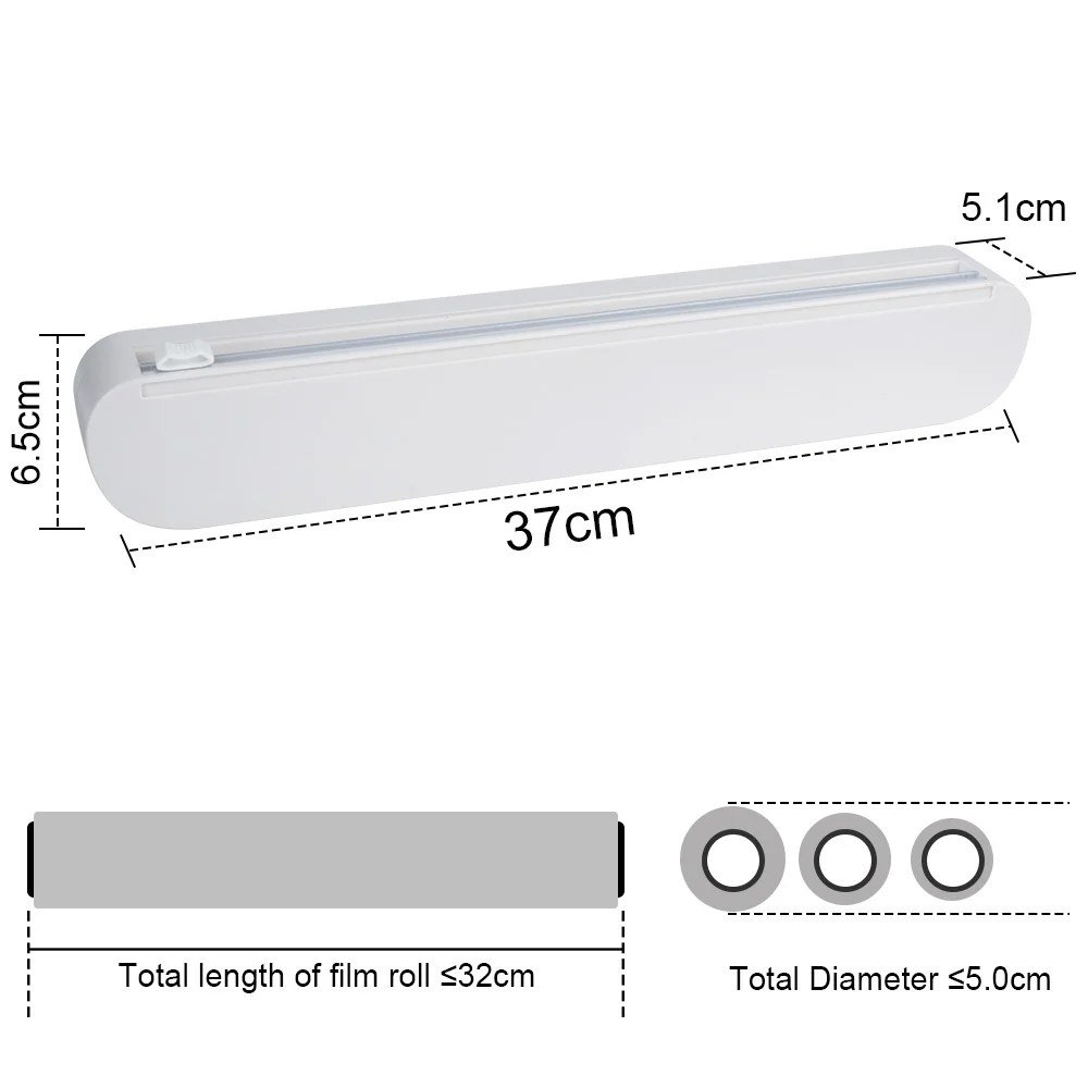 Plastfolie aluminiumfolie dispenser med sugkoppar för köket vit - bild 5