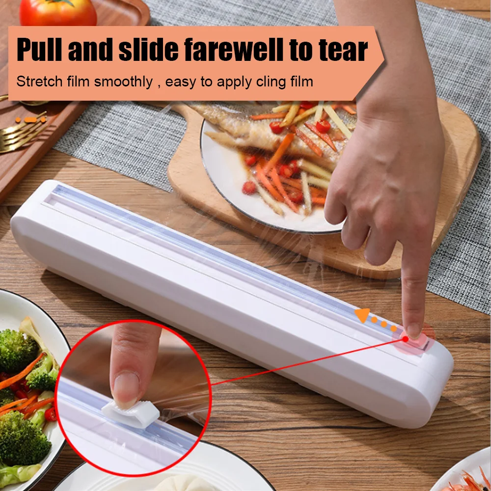 Plastfolie aluminiumfolie dispenser med sugkoppar för köket vit - bild 10