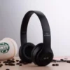 Trådlösa bluetooth hörlurar on-ear med mikrofon svart