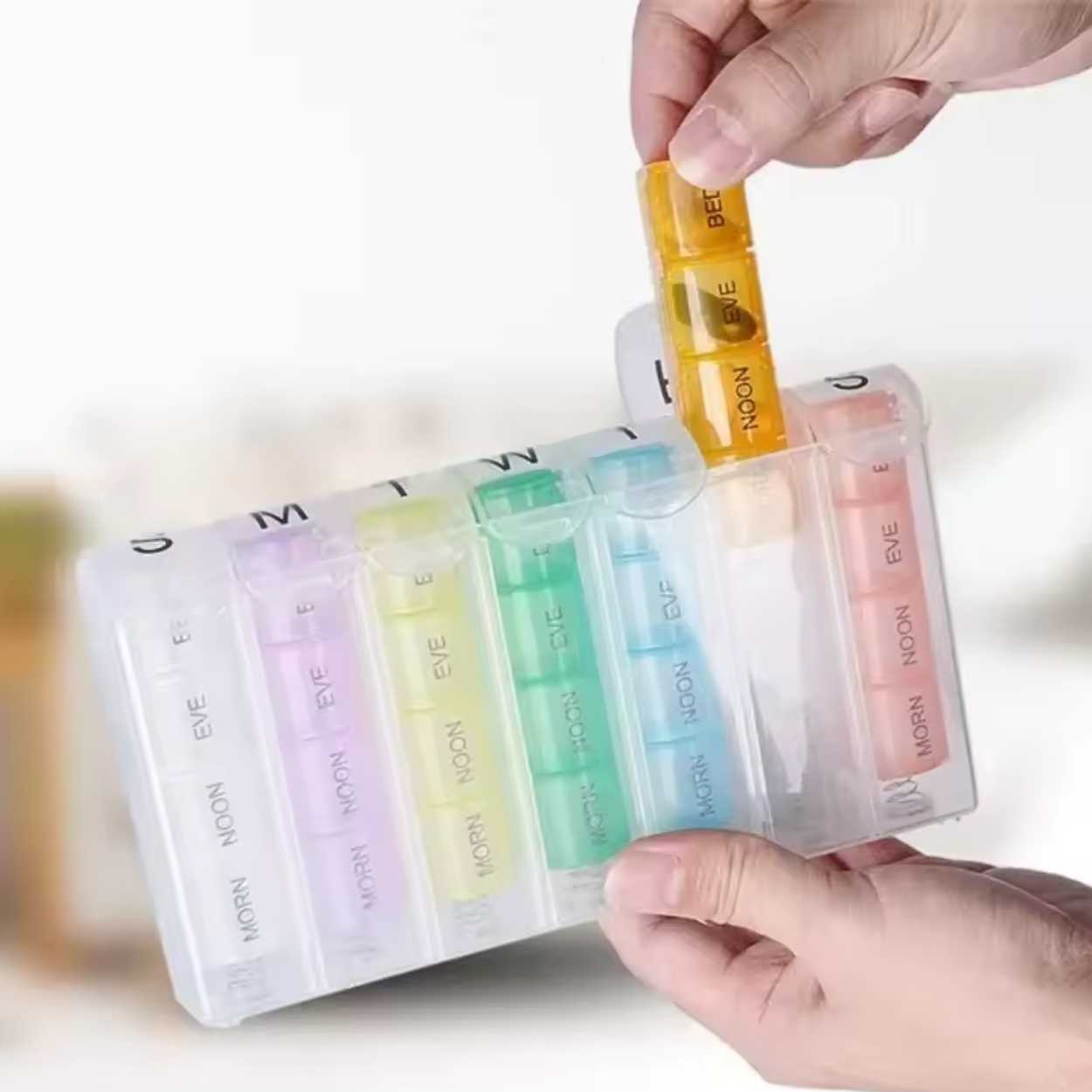 Doseringslåda morgon/kväll - pillerburk vecka för medicin och vitaminer - bild 10