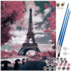 Måla Efter Nummer Set | Penslar, Färg och Duk på Träram | Eifeltornet 40x50cm